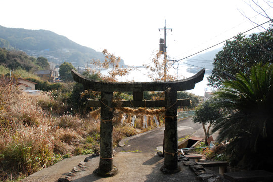 小学校の裏にある鎮守神社からの眺め